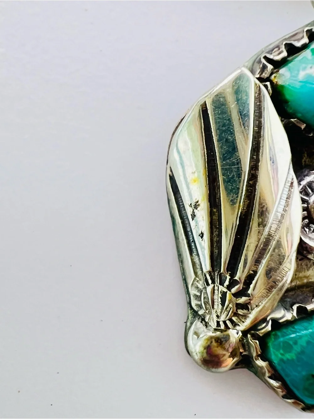 Native American Sterling Silver Turquoise & Coral Pendant Necklace SIGNED